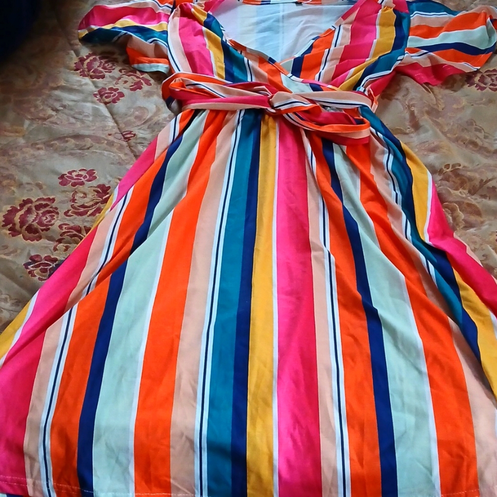 Multi color stripe dress